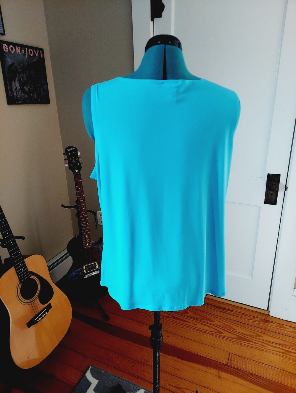 🔴3/$15 Fashion Bug Sexy V-Neck Sleeveless Turquoise Top Women's 18/20W - Picture 5 of 8